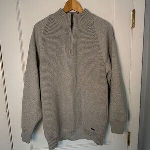 Rodd & Gunn Rabbit Island grey quarter-zip pullover rib knit sweater Size XL